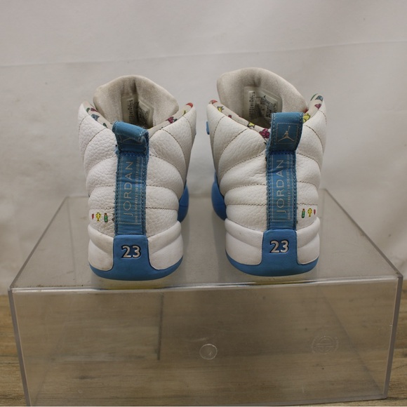 Nike Jordan 12 Retro DQ4366-114 PS Emoji Blue/White Size 2Y - Picture 6 of 10